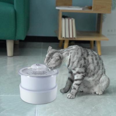 China Automatic Collapsible Cat Water Fountain Pet LED Drinking Station for Small Dogs Cat Water Dispenser with LED Night Light for sale