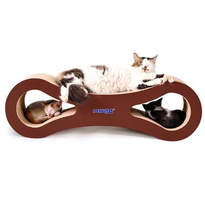 China New Design Viable 8-Shaped Cat Scratcher Cardboard Cat Sofa Scratching Board Bed for sale