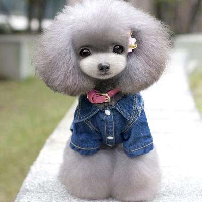 China Dog Denim Vest Fashion Pet Puppy Gear Jacket Dog Overalls Cute Viable Pet Coat Small/Medium Overall Dog and Cat for sale