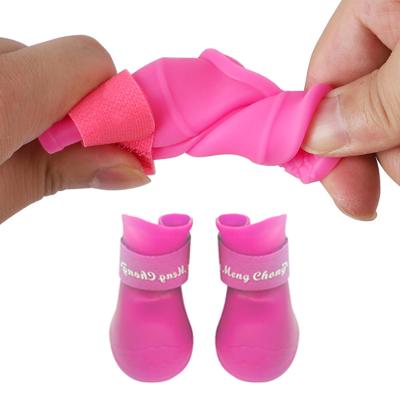 China Viable Rain Snow Boots Rubber Shoes Waterproof Booties Silicone Overshoes Pet Puppy Winter Candy Anti-Skid Colors For Dogs Pet BSCI Use for sale