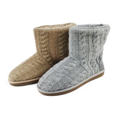 China Latest Fashion Trend High Quality Fur Lining Knitted Boots Ladies Boots for sale