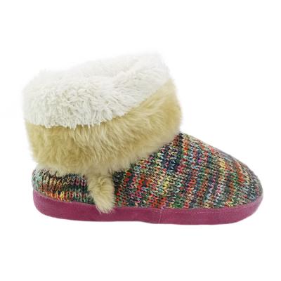 China Fashion Trend Unique Knitting Cotton Shoes Winter Woolen Boots Around Head Keep Warm Snow Boots for sale