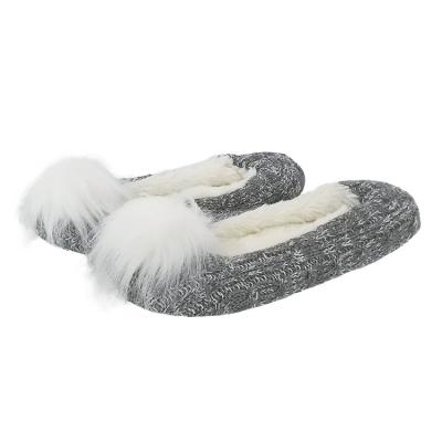 China Cloth Piece Winter Slipper Flat Knitted Warm Indoor Shoes for sale