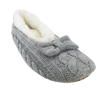 China Wholesale Fashion Flat Knitted Fuzzy Indoor Slides New Ladies Winter Warm Slippers for sale