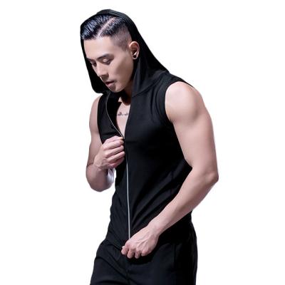 China Breathable Sports Hooded Sleeveless Jacket for sale