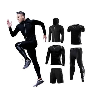 China Custom 5 Pcs QUICK DRY Shorts Hip Hop Tracksuit Fitness Compression Sportswear Running Clothing Jogging Equipment Tracksuits For Men 2021 for sale