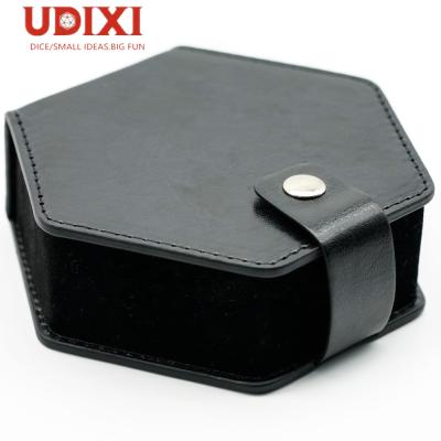 China Udixi Leather&Flannel Leather Dice Bag For DND RPG 7pcs Role Playing Board Or Card Games Die Cut Case Dice Box for sale