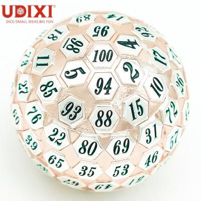 China Udixi 100 Spherical Metal Sides D100 Rose Gold &Sliver & Green Font Metal Dies for sale