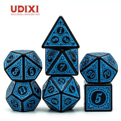 China Udixi DND RPG Acrylic Polyhedral Dungeons and Dragons Die Set Model Acrylic Blue for sale