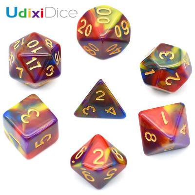 China DND Polyhedral Die Set 4 Color Mixing Dies for Dungeons and Dragons DND RGP ABL for sale