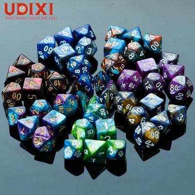 China Polyhedral acrylic color mixed dies for DND RPG MTG board or card games wholesale dungeons and dragons die set for sale