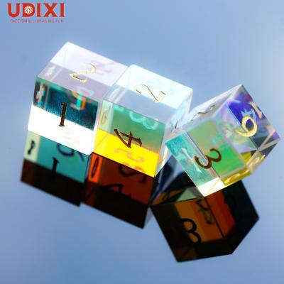 China Rainbow Crystal Glass Udixi 15 mm Rainbow D6 Crystal Cut Custom Polyhedral Gemstone Dies for sale