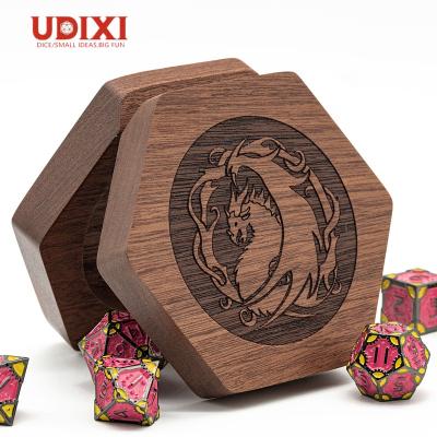 China 2 Styles Udixi DND RPG Wooden Dice Box Dice Case Dungeons And Dragons Role Playing The Dice Box for sale