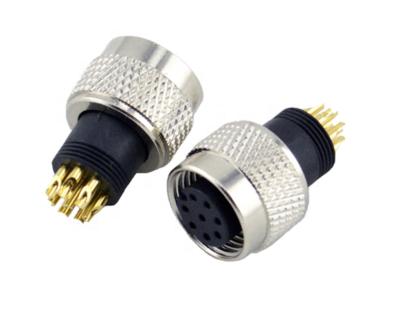 China Löten Sie Art M12 8 Pin Connector, Verbindungsstück des Stecker-M12 für Verteilerkasten-Verbindungsstück zu verkaufen