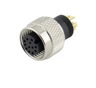 China Um conector moldando fêmea circular automotivo do conector M12 Ip67/Ip68 do código para a indústria à venda