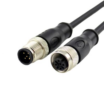 China conector fêmea masculino circular de conjunto de cabo do fio do ângulo reto de 5pin 8pin M12 para a câmera do CCTV do PWB automative à venda