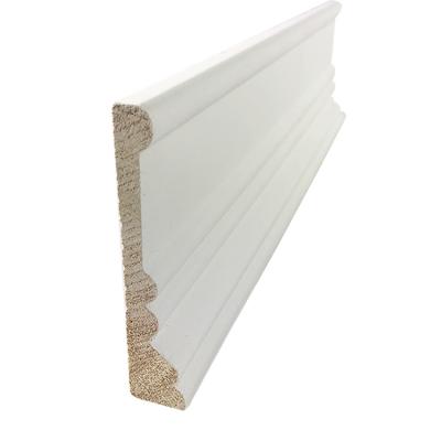 China China Factory Modern Soild Decorative White Primed Waterproof Wood Baseboard for sale