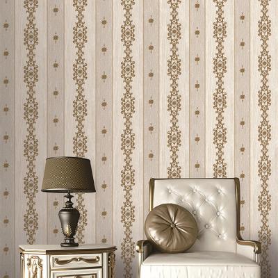 China Traditional Classic Stripes Design 106cm PVC Waterproof Wallpaper for sale