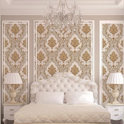 China Traditional Classic Design 106 Cm Decorative Damask Vinyl Wallpaper for sale