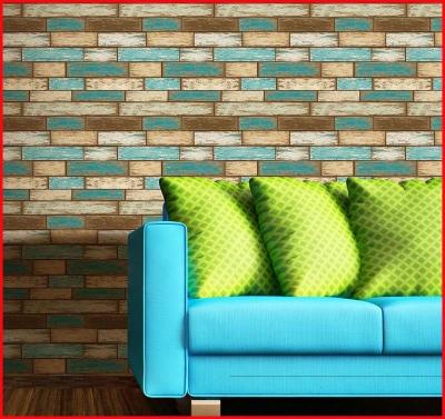 China Modern Brick Design Embossed PVC 3D Wallpapers for sale