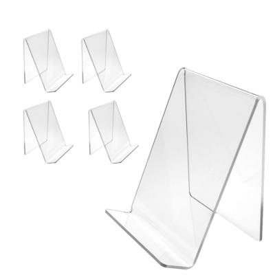 China Acrylic 2 Pieces Acrylic Book Stand Racks Book Stand Holder for Notebooks Artwork CDs Picture Book Display for sale