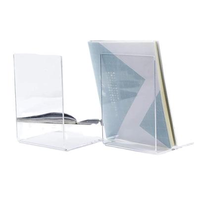 China 2021 New Promotion Clear Acrylic Vintage Rectangle Decorative Custom Bookends BE-52 for sale