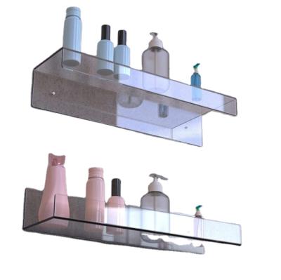 China 2 Pcs Viable Acrylic Clear U Shape Acrylic Wall Shelf Wall Mounted Shelves For Kitchen Bathroom Living Room Storage for sale