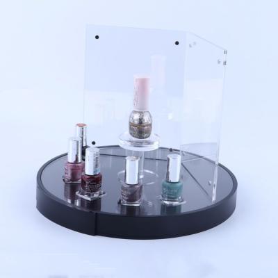 China 2021 Hot Sale Black Luxury Makeup Display Stand With Advertising Stand Acrylic Makeup Display CSR-61 for sale