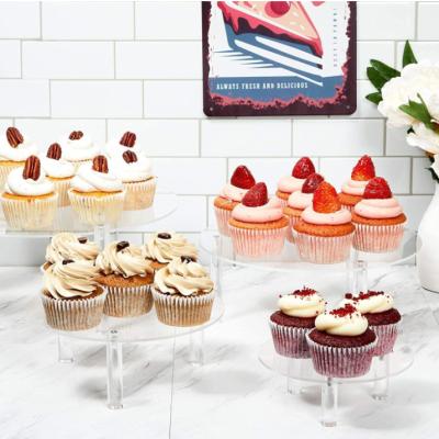 China Sustainable Use 4 Tiers Wedding Party Cake Dessert Display Stand Acrylic Cake Stands Dessert Table for sale