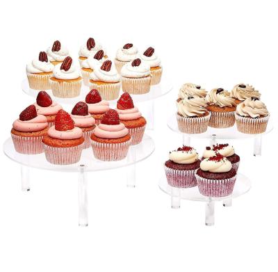 China 4 Size Acrylic Round Wedding Birthday Use Cake Stands Dessert Stand GF6465 for sale