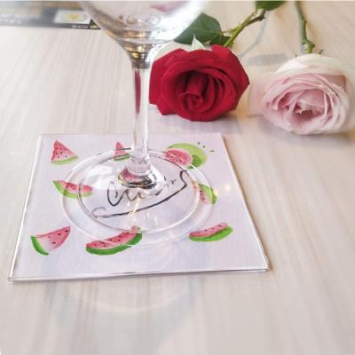 China Sustainable 6 Pieces Cup Coaster Drinks Coasters Square Cup Mat for sale