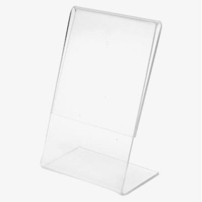 China Hot Sales ACRYLIC Z Shape Rectangle Clear Acrylic Sign Holder Table Stand for sale