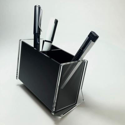 China Modern Acrylic Blackboard Acrylic Pen Holder Desktop Pen Pencil Storage Holder For for sale