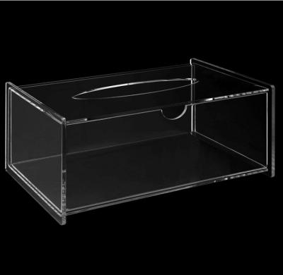 China Luxury Professional Cheap Clear Morden Rectangle Tissue Box Lid Acrylic Napkin Holders For Table for sale