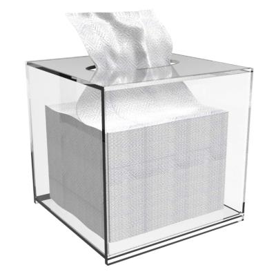 China Sustainable Kitchen Bathroom Living Room Use Acrylic Luxury Tissue Box Lid Tissue Box Holder for sale