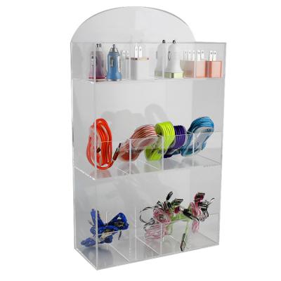 China 3 Tiers Wall Cabinets Small Merchandise Storage Case 12 Grids Acrylic Box FD4665 for sale