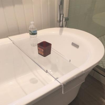 China Sustainable Luxury Bathroom Tub Caddy Trays Acrylic Bathtub Clear Tray for sale