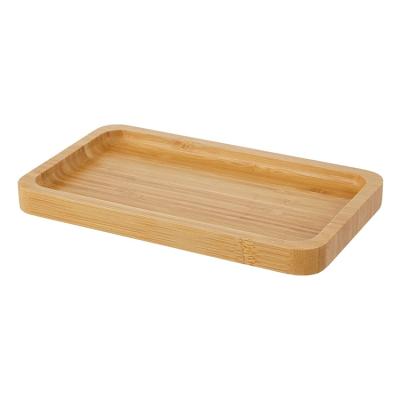 China Viable Amazon Hot Selling Rectangular Bamboo Tabletop Vanity Tray Kitchen Bathroom Storage Organizer for sale