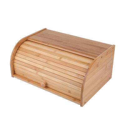 China Freshness Storage Large Capacity Bread Storage Container Storage Box Bamboo Wooden Bread Bins for sale