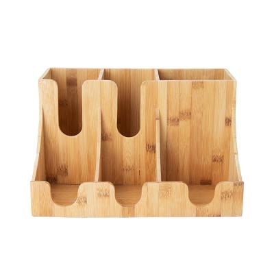 China Wholesale Viable Bamboo Kitchen Trolley Organizer Cup Sponge And Scouring Pad Holder For Kitchen for sale