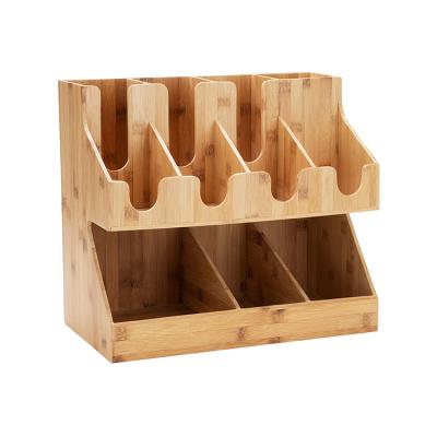 China Sustainable Bamboo Paper Cup Condiment Organizer For Home Cafe Wedding Counter Display Stand for sale