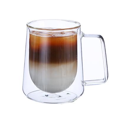 China Can Stand Hot Water Factory Price Espresso Glass Coffee Mug Custom Reusable Double Wall Homeless 115ml for sale