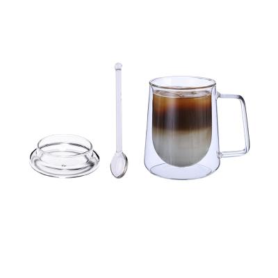 China Can Hold Hot Water Travel High Quality Heat Resistant Reusable Glass Mug Double Wall Coffee Mug 115ml For Sale for sale