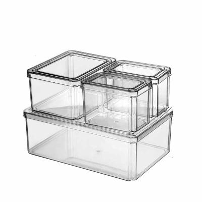 China Transparent Rectangular Freshness Preservation Fruit and Vegetable Fresh-Storage Box Layered Plastic Storage Box With Lid for sale