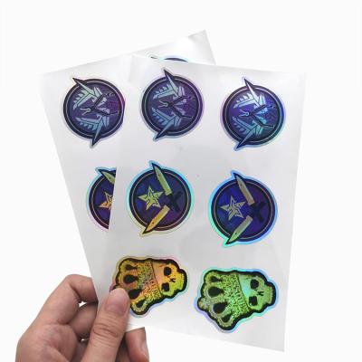 China Decorative Sticker A5 A4 Size Holo Kiss Cut Stickers Cover Custom Glossy Holographic Vinyl for sale