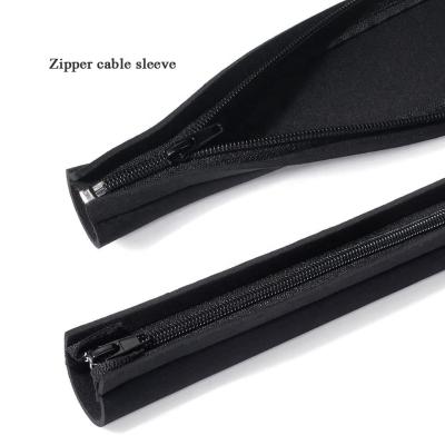 China Cutable Zipper Cable Sleeve Under Desk Neoprene Cable Management Sleeves TV Cable Management Tray for sale