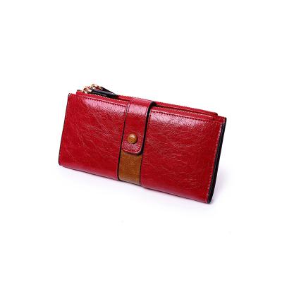 China Handy multifunctional oil wax cartera leather men's mobile phone wallet bags women purses purse purse for sale