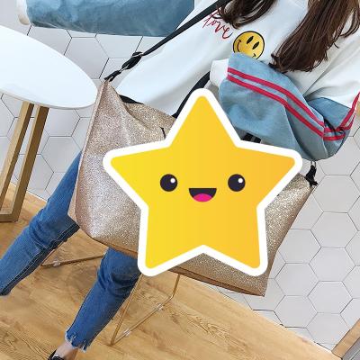 China Wholesale Pratical Sports Shining Bag Customizing Golden Shinning Silver Black Beach Bag Travel Handbag for sale