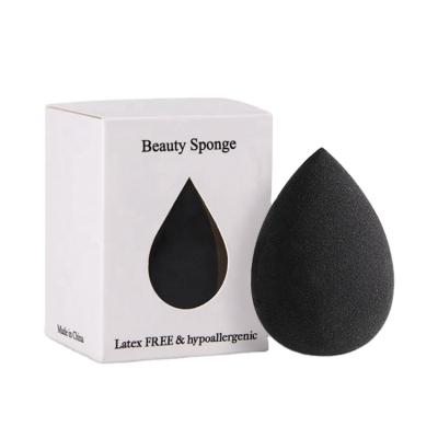 China Private Label Logo Factory Base Makeup Sponge Blender Case Black Egg Super Soft Beauty Cosmetic Latex Free Puff Washable Custom Made for sale