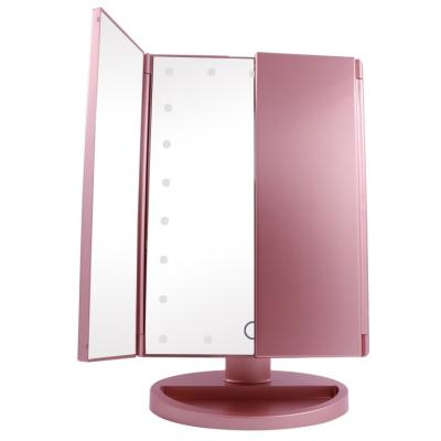 China Hot Selling Custom LED Vanity 3 Ways Triple Table Led Makeup Mirror With Light for sale